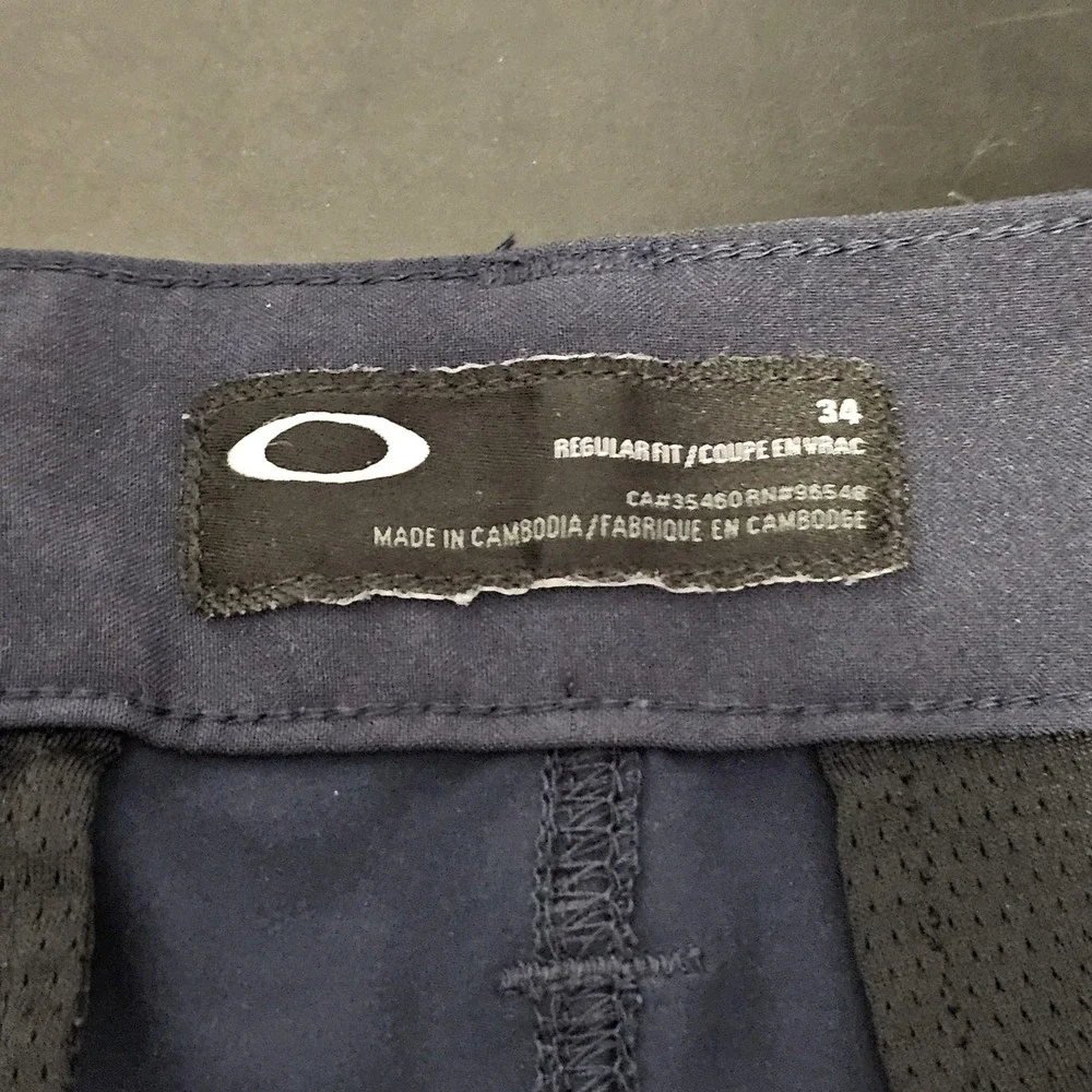 Oakley Shorts Mens 34 Blue Chino Regular Fit‎ Microfiber Casual Summer Travel